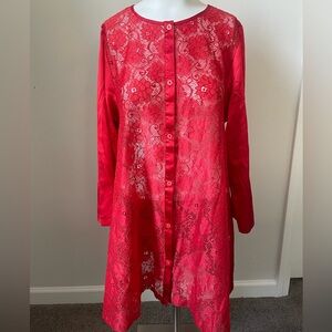 VIBRANT Red Lace Tunic Lingerie Dress